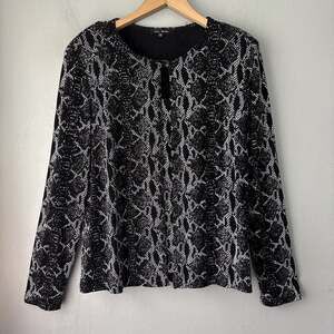 Blu Sage Two Piece Set Size M Black Snake Print Sparkle Whimsigoth Evening Y2K